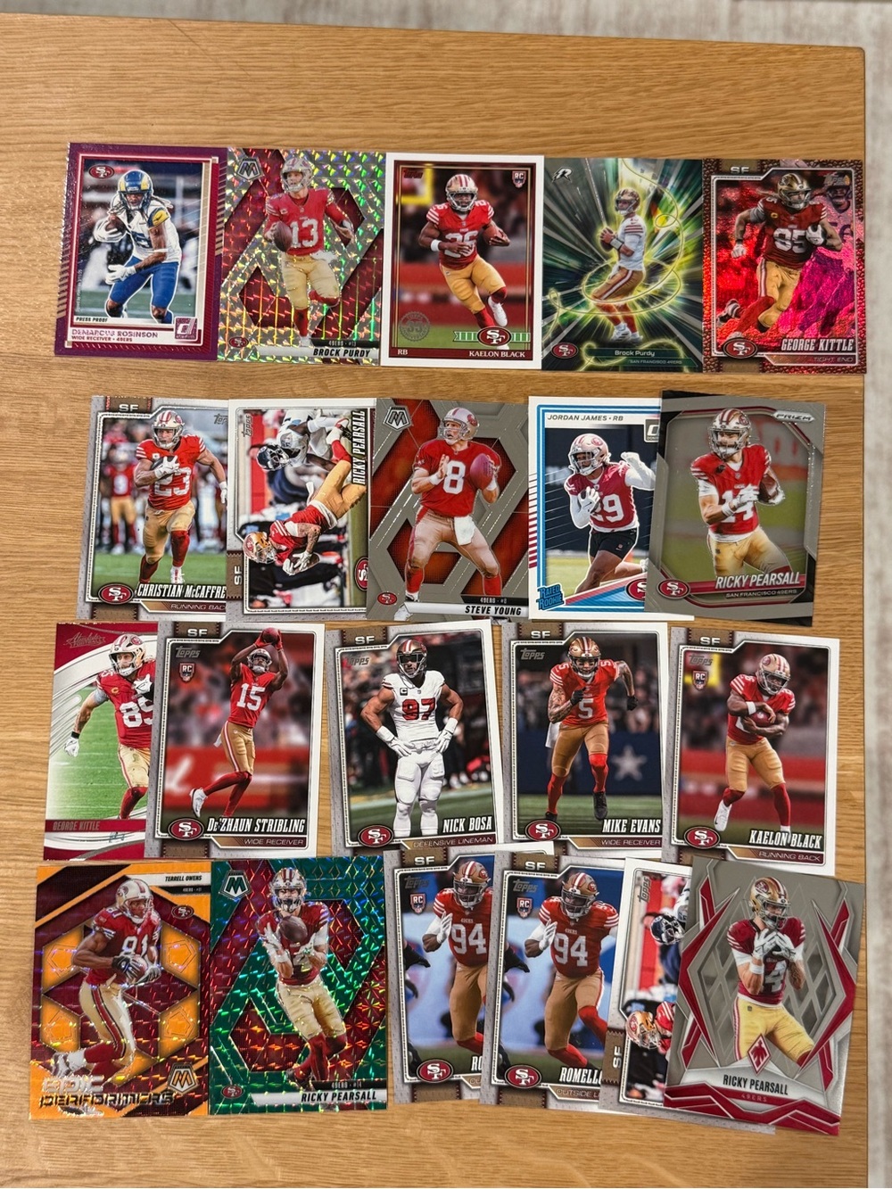 Lot of San Francisco 49ers Football Cards - Brock Purdy, George Kittle, & More